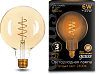 Лампа Gauss Filament G125 6W 360lm 2400К Е27 golden flexible LED 1/20