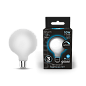 Лампа Gauss Filament G125 10W 1100lm 4100К Е27 milky диммируемая LED 1/20
