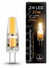 Лампа Gauss G4 AC220-240V 2W 190lm 3000K силикон LED 1/10/200