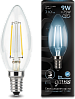 Акция | Лампа Gauss LED Filament Свеча E14 9W 710lm 4100К 1/10/50
