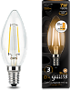 Лампа Gauss Filament Свеча 7W 550lm 2700К Е14 шаг. диммирование LED 1/10/50