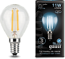 Лампа Gauss Filament Шар 11W 830lm 4100К Е14 LED 1/10/50